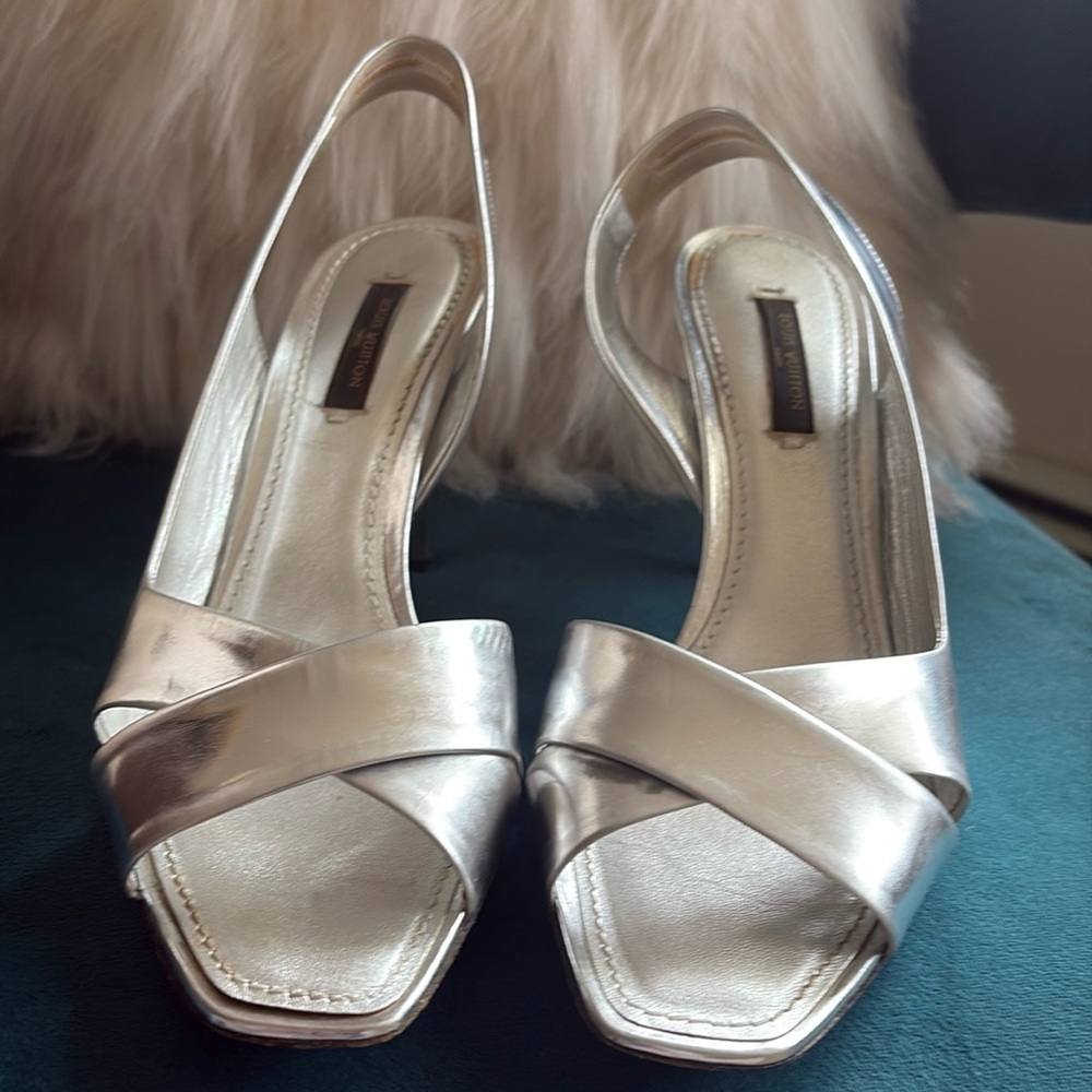 Louis Vuitton Patent Leather Slingback Sandals